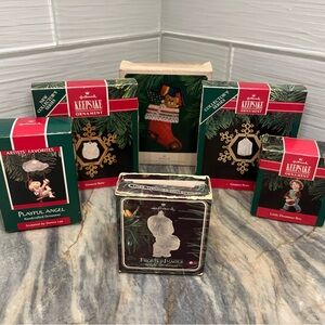 Lot Of 6 Vintage Hallmark Ornaments Keepsake Tree Trimmer Collection